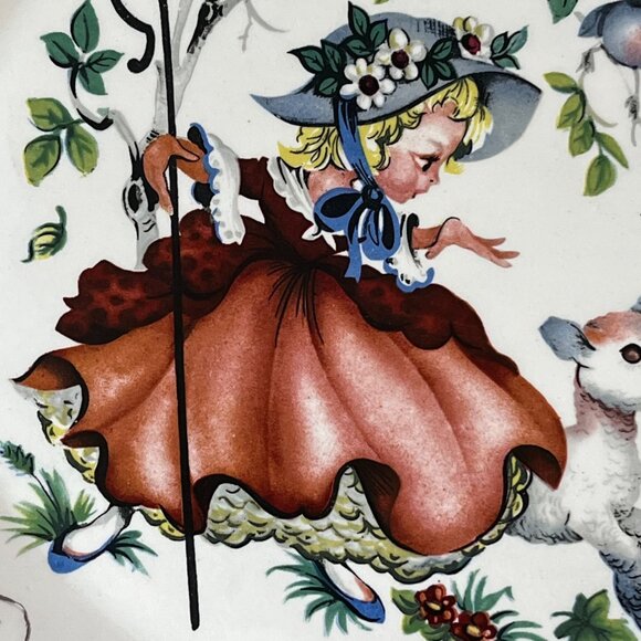 Vtg Collectible Decorative Plate Girl with Goat Little Boo Peep 1972 Signed MCW - Picture 3 of 15